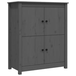 Buffet - Bois Massif - 83 x 415 x 100 cm - 4 Compartiments - Design Rustique - Couleur Grise