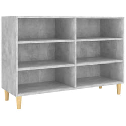 Buffet bahut commode armoire meuble de rangement organisateur cuisine salle de séjour salon 103,5 x 35 x 70 cm bois d'ingénierie gris