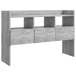 Buffet - Inge - Armoire de rangement - 3 tiroirs - Bois dingénierie - Gris béton