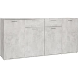 Buffet bahut commode armoire meuble de rangement organisateur cuisine salle de séjour salon 160 x 36 x 75 cm bois d'ingénierie gris