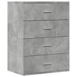 Buffet - Bois dingénierie - 60 x 39 x 80 cm - Gris béton - Meuble de rangement - Design tendance