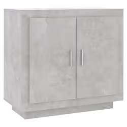Buffet - Bois dingénierie - 80 x 40 x 75 cm - 2 portes - Gris béton - Meuble de rangement