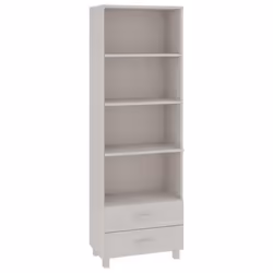 Buffet - HAMAR - Armoire de rangement - Bois de pin massif - 3 tiroirs - Blanc