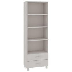 Buffet - HAMAR - Armoire de rangement - Bois de pin massif - 3 tiroirs - Blanc