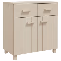 Buffet - HAMAR - Bois massif - 2 portes - 2 tiroirs - 79 x 40 x 80 cm