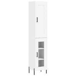 Buffet haut - Non spécifié - 345 x 34 x 180 cm - Bois dingénierie - 2 portes - Blanc
