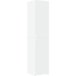 Buffet bahut commode armoire meuble de rangement organisateur cuisine salle de séjour salon haut 40 x 42,5 x 185 cm bois d'ingénierie blanc