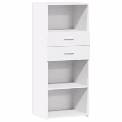 Buffet haut - Meuble de cuisine - Blanc - Bois dingénierie - 50 x 425 x 124 cm - Design classique