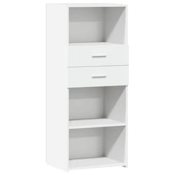 Buffet haut - Meuble de cuisine - Blanc - Bois dingénierie - 50 x 425 x 124 cm - Design classique