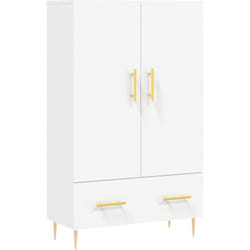 Buffet bahut commode armoire meuble de rangement organisateur cuisine salle de séjour salon haut 69,5 x 31 x 115 cm bois d'ingénierie blanc