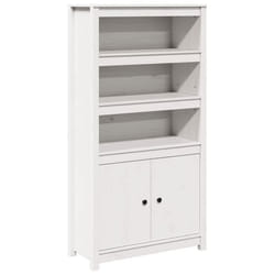 Buffet haut - Bois de pin - 80 x 35 x 154 cm - 2 portes - Rangement cuisine - Style classique