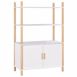 Buffet bahut - Non spécifié - 80 x 40 x 121 cm - Bois dingénierie - Blanc - Meuble de rangement