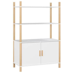 Buffet bahut - Non spécifié - 80 x 40 x 121 cm - Bois dingénierie - Blanc - Meuble de rangement