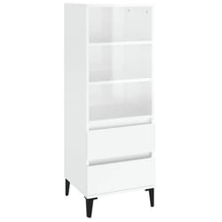 Buffet bahut - Non spécifié - 40 x 36 x 110 cm - Blanc brillant - 2 tiroirs - 3 étagères ouvertes
