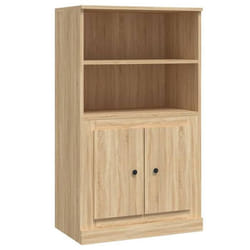 Buffet haut - SONOMA - 60 x 355 x 103 cm - Bois dingénierie - Rangement organisé - Couleur chêne