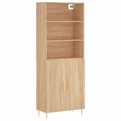 Buffet bahut commode - MARQUE - Chêne sonoma - 2 portes - Bois dingénierie - 695 x 34 x 180 cm