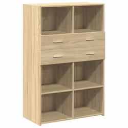 Buffet - MARQUE - Haut - Chêne Sonoma - 80 x 425 x 124 cm - Meuble de rangement