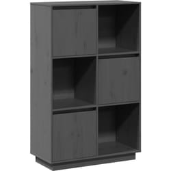Buffet bahut commode armoire meuble de rangement organisateur cuisine salle de séjour salon haut 74 x 35 x 117 cm bois massif de pin gris