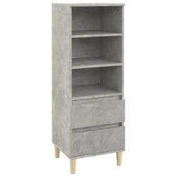 Buffet bahut commode - MARQUE - Modèle - Bois dingénierie - 2 tiroirs - Gris béton