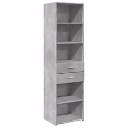 Buffet haut - MARQUE - Meuble de rangement - Bois dingénierie - Gris béton - 50 x 425 x 185 cm
