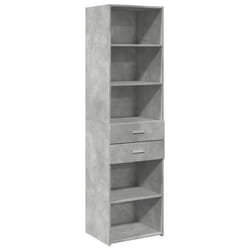 Buffet haut - MARQUE - Meuble de rangement - Bois dingénierie - Gris béton - 50 x 425 x 185 cm