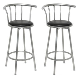 Lot de 2 tabourets de bar bois noir design moderne