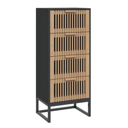 Buffet haut - Non spécifié - 40 x 30 x 95 cm - Bois dingénierie - 2 tiroirs - Noir