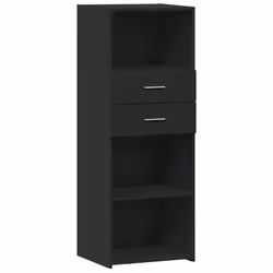 Buffet haut - MARQUE - Meuble de rangement - Bois dingénierie - Noir - 45 x 425 x 124 cm