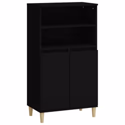 Buffet bahut - Non spécifié - 60 x 36 x 110 cm - Bois dingénierie - Noir - 2 portes