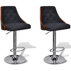Helloshop26 - Lot de 2 tabourets de bar noir et bois top design moderne