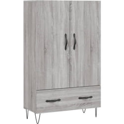 Buffet bahut commode armoire meuble de rangement organisateur cuisine salle de séjour salon haut sonoma 69,5 x 31 x 115 cm bois d'ingénierie gris