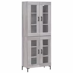 Buffet haut - SONOMA - 695 x 34 x 180 cm - Bois dingénierie - Pieds en métal - Rangement spacieux