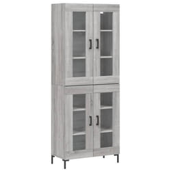 Buffet haut - SONOMA - 695 x 34 x 180 cm - Bois dingénierie - Pieds en métal - Rangement spacieux