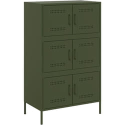 Buffet bahut commode armoire meuble de rangement organisateur cuisine salle de séjour salon haut olive 68 x 39 x 113 cm acier vert