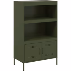 Ce buffet haut robuste de style industriel constitue un supplément intemporel à votre salon ou à votre chambre à coucher. Cad ...