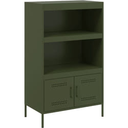 Buffet bahut commode armoire meuble de rangement organisateur cuisine salle de séjour salon haut olive 68 x 39 x 113 cm acier vert
