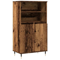 Buffet haut - Vieux Bois - 60 x 36 x 110 cm - 1 porte - Meuble de rangement - Cuisine