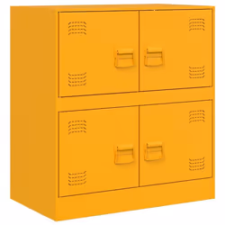 Buffet bahut - Non spécifié - Jaune moutarde - Acier laminé à froid - 4 portes - 67 x 39 x 73 cm