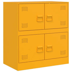 Buffet bahut - Non spécifié - Jaune moutarde - Acier laminé à froid - 4 portes - 67 x 39 x 73 cm