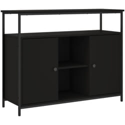 Buffet bahut commode armoire meuble de rangement organisateur cuisine salle de séjour salon 100 x 35 x 80 cm bois d'ingénierie noir