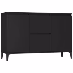 Buffet bahut commode - Inge - 104 x 35 x 70 cm - Bois dingénierie - 2 tiroirs - Noir