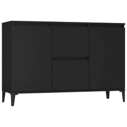 Buffet bahut commode - Inge - 104 x 35 x 70 cm - Bois dingénierie - 2 tiroirs - Noir