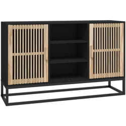 Buffet bahut commode armoire meuble de rangement organisateur cuisine salle de séjour salon 105 x 30 x 65 cm bois d'ingénierie noir