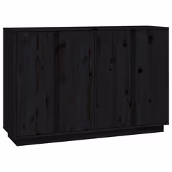 Buffet - Non spécifié - 120 x 35 x 80 cm - Bois massif - Noir - Style classique intemporel