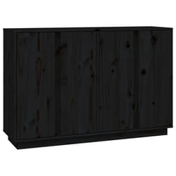 Buffet - Non spécifié - 120 x 35 x 80 cm - Bois massif - Noir - Style classique intemporel