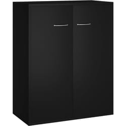 Buffet bahut commode armoire meuble de rangement organisateur cuisine salle de séjour salon 60 x 30 x 75 cm bois d'ingénierie noir