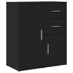 Buffet - Bois dingénierie - Noir - 60 x 31 x 70 cm - Meuble de rangement - Cuisine/Salle de séjour
