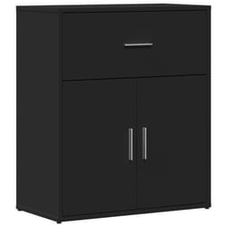 Buffet - Bois dingénierie - Noir - 60 x 31 x 70 cm - Meuble de rangement - Cuisine/Salle de séjour