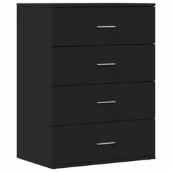 Buffet - Bois dingénierie - Noir - 60 x 39 x 80 cm - Meuble de rangement - Cuisine/Salle de séjour