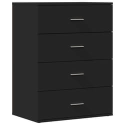 Buffet - Bois dingénierie - Noir - 60 x 39 x 80 cm - Meuble de rangement - Cuisine/Salle de séjour